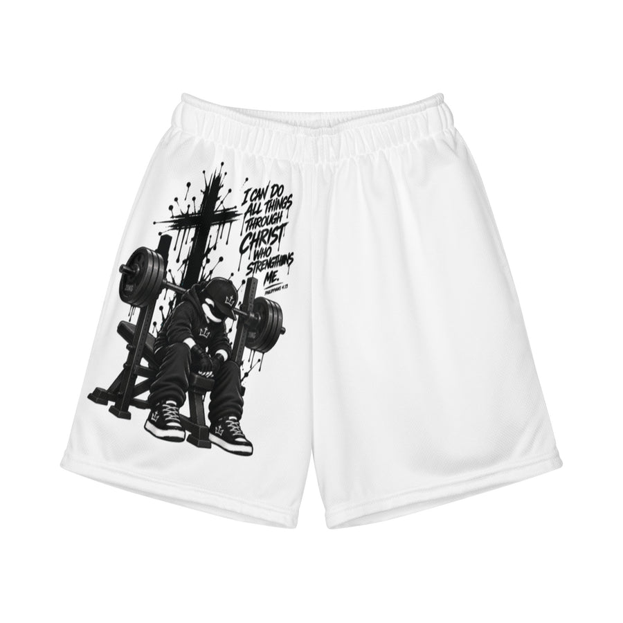 “Chill. God’s Got This.” Youth Recycled Mesh Shorts – All-Over Print DE NIGRO®