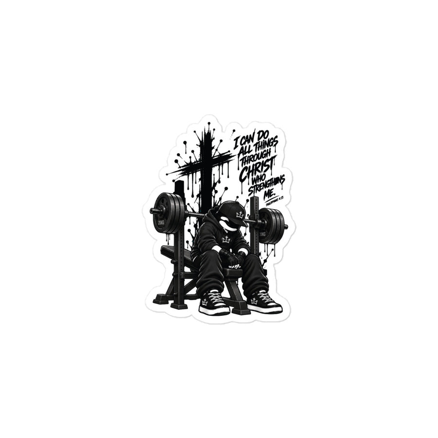 Philippians 4:13 Blasenfreie Vinyl-Aufkleber – Strength Through Christ DE NIGRO®