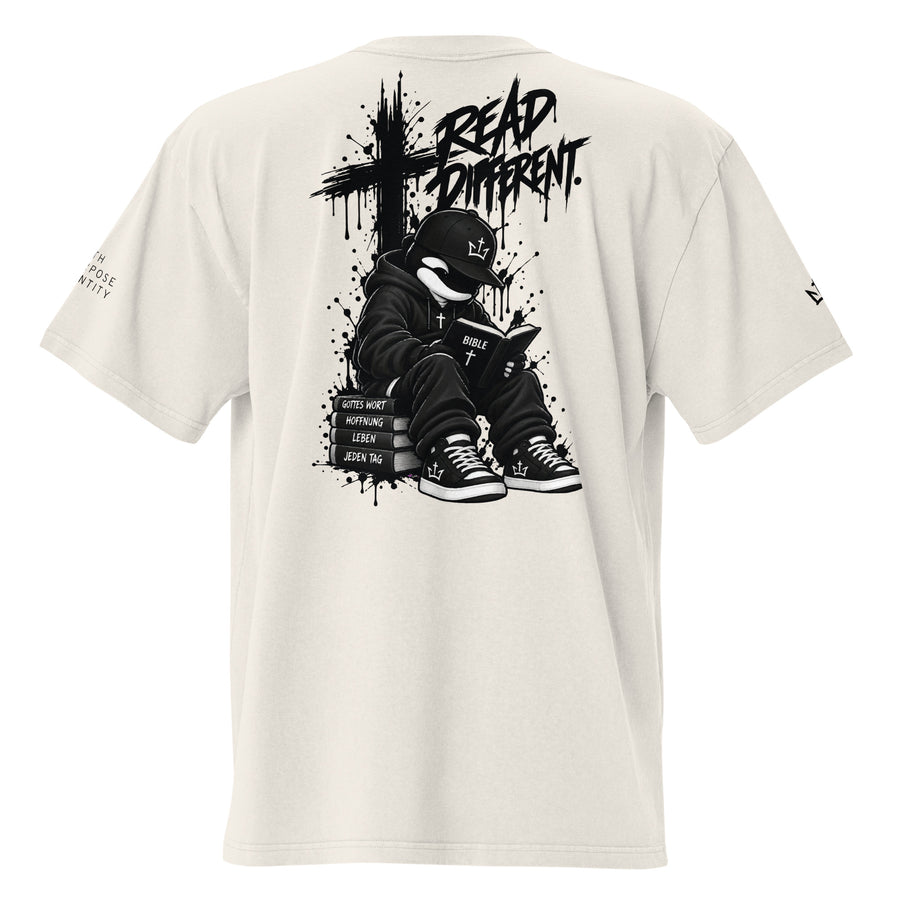 “Read Different.” Oversized Faded T-Shirt – Bible Edition DE NIGRO®