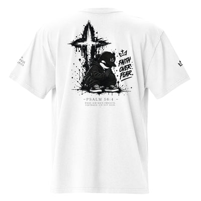 Faith Over Fear Oversized Faded T-Shirt – Psalm 56:4 DE NIGRO®