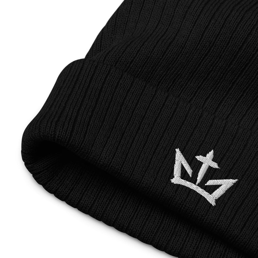 Cross Crown Ribbed Knit Beanie – DE NIGRO®